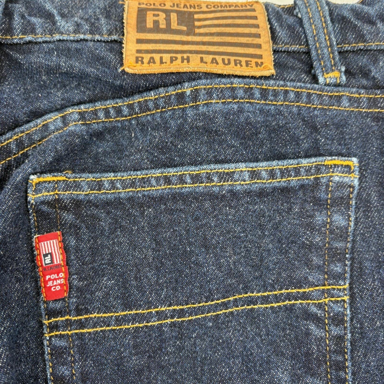 Polo Ralph Lauren Jeans Company Mens Saturday Jean Dark Wash Cotton Size 10x29 - Thumbnail 6