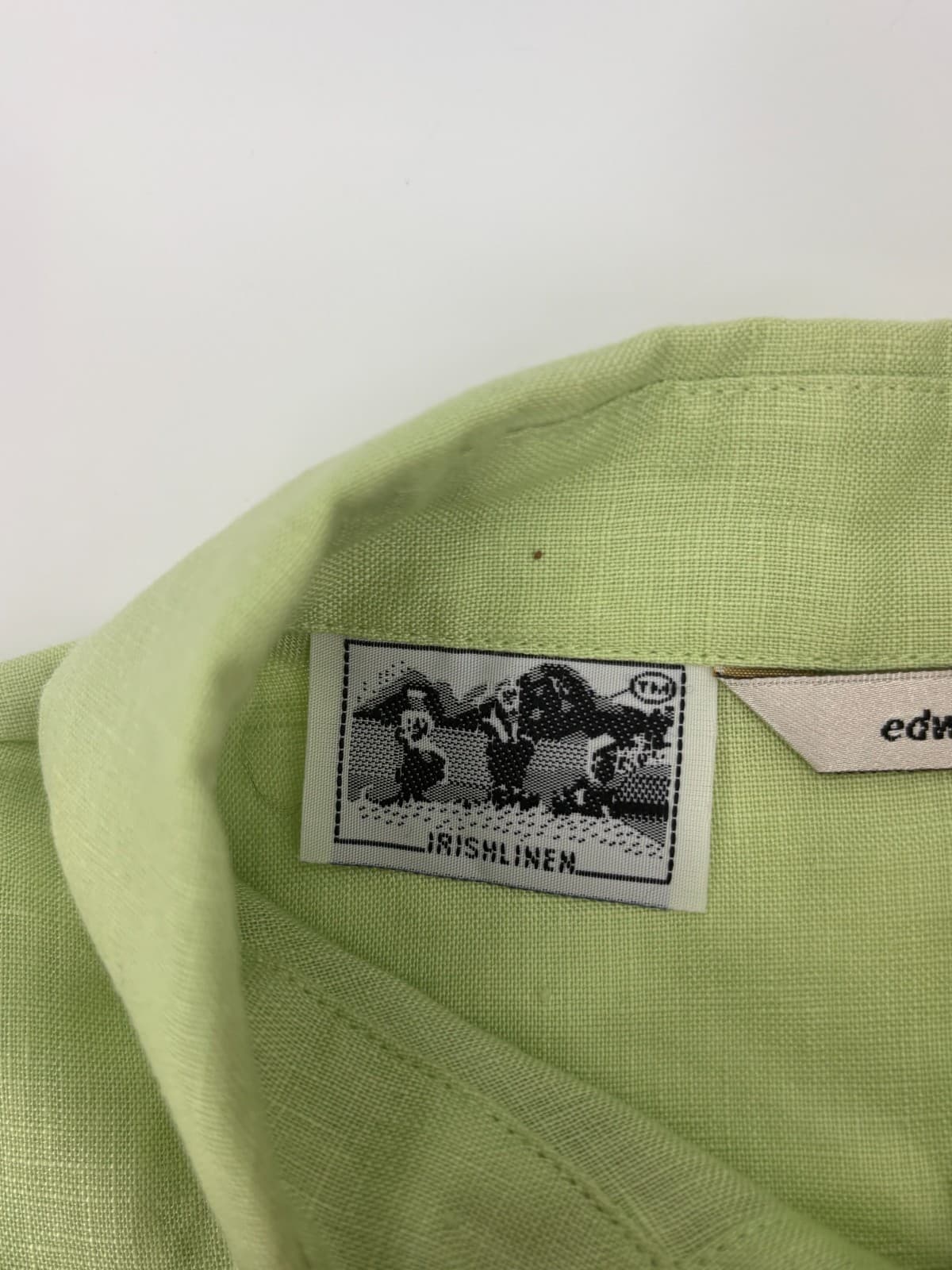 Edward Women’s Linen Blouse S Green Embroidered Floral Button Front Spring - Thumbnail 5