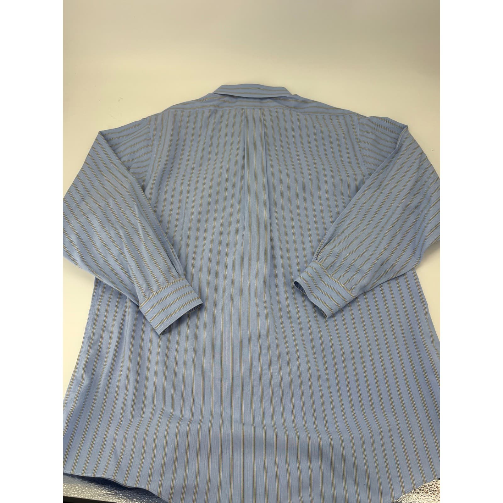 Brooks Brothers Non-Iron Dress Shirt Striped 17 32/33 Blue Mens - Thumbnail 7