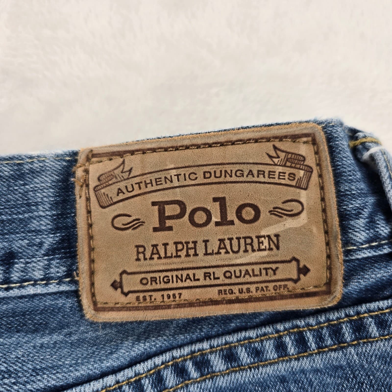Polo Ralph Lauren Jeans Mens 36x30 Authentic Dungarees Blue Straight Leg Denim - Thumbnail 6
