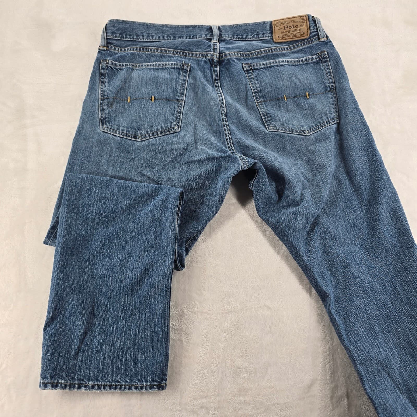 Polo Ralph Lauren Jeans Mens 36x30 Authentic Dungarees Blue Straight Leg Denim - Thumbnail 7