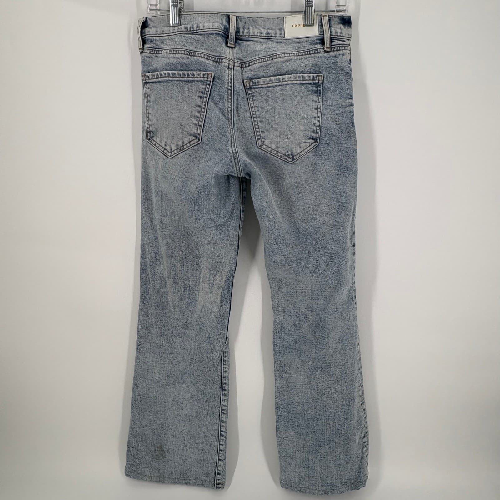 Express Women's Boot Low Rise Jeans Light Wash Distressed Size 6R - Thumbnail 8