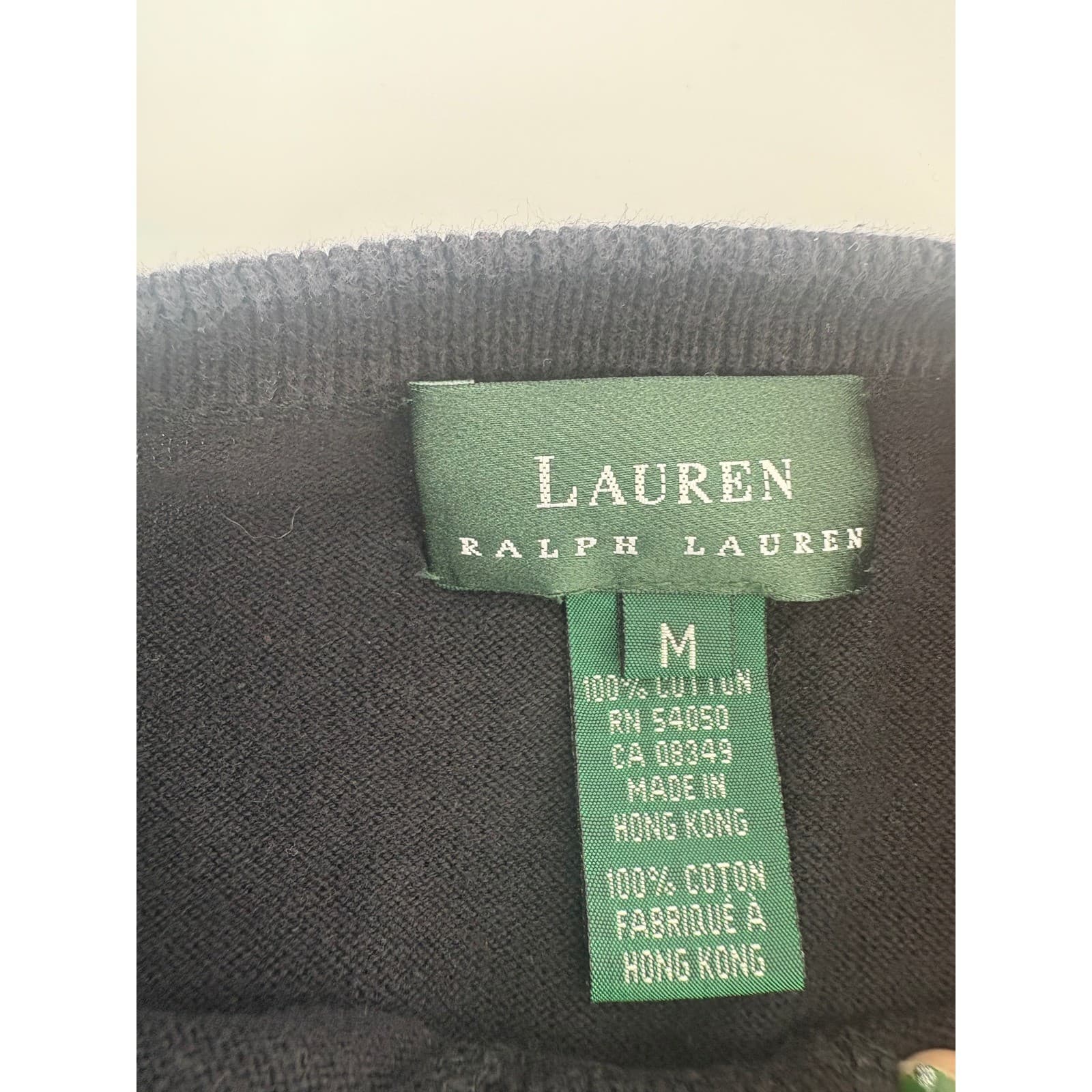 Lauren Ralph Lauren Womens Black Sweater Crest Logo Long Sleeve Pullover Top M - Thumbnail 4