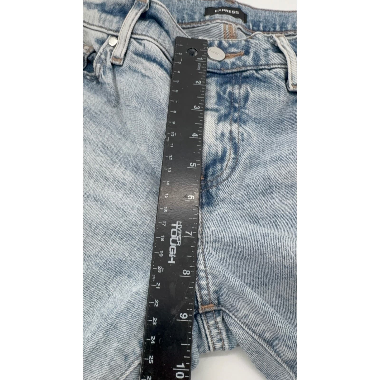 Express Women's Boot Low Rise Jeans Light Wash Distressed Size 6R - Thumbnail 10