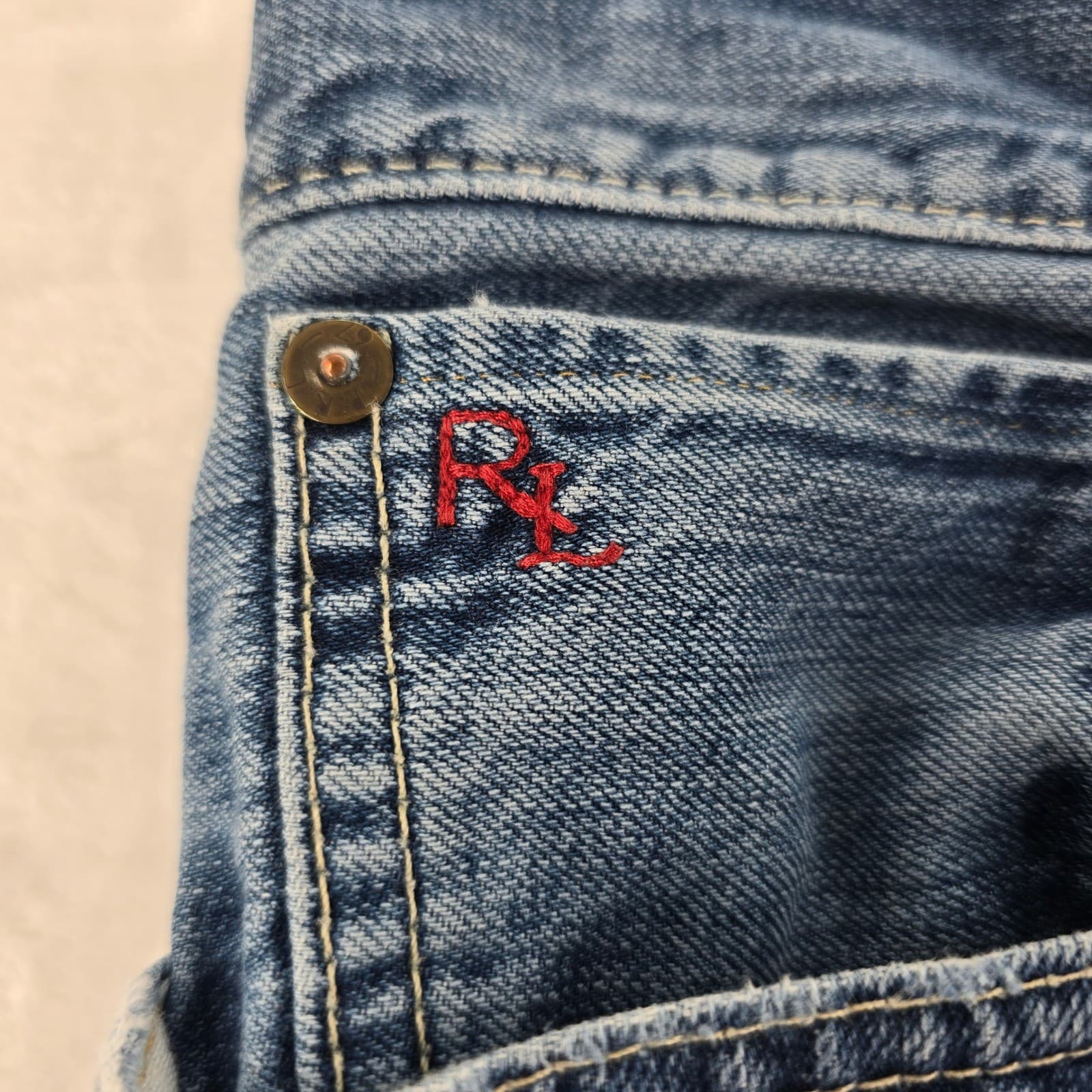 Polo Ralph Lauren Jeans Mens 36x30 Authentic Dungarees Blue Straight Leg Denim - Thumbnail 3