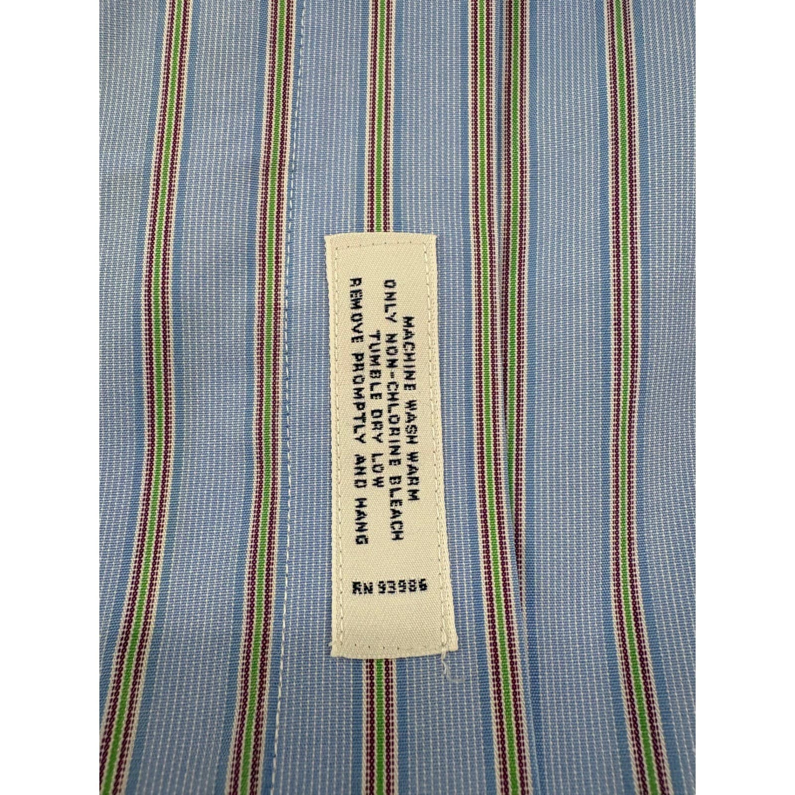 Brooks Brothers Non-Iron Dress Shirt Striped 17 32/33 Blue Mens - Thumbnail 6