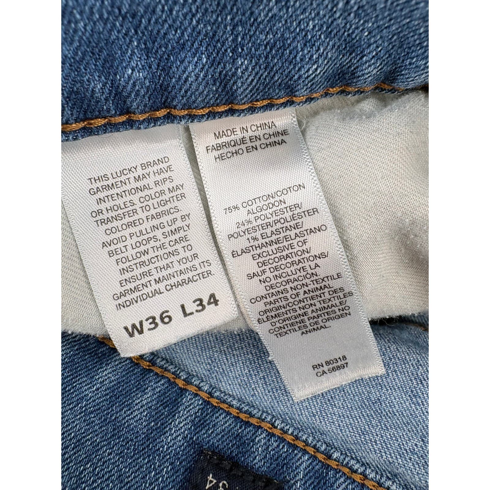 Lucky Brand 410 Athletic Slim Men's Jeans Medium Wash Size 36x33 - Thumbnail 7