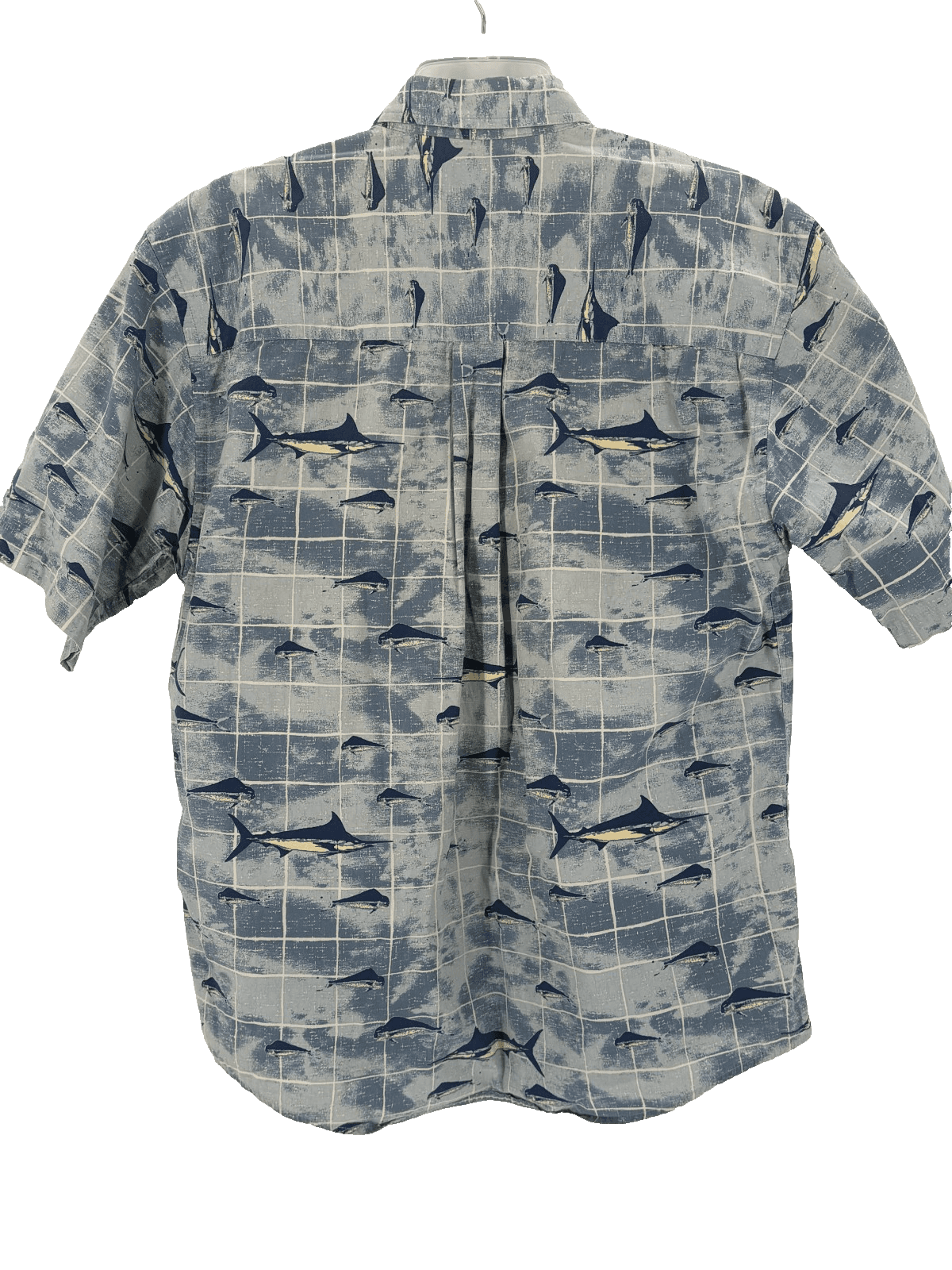 Puritan Men’s M Nautical Fish Print Button Up Shirt Marlin Fishing - Thumbnail 4