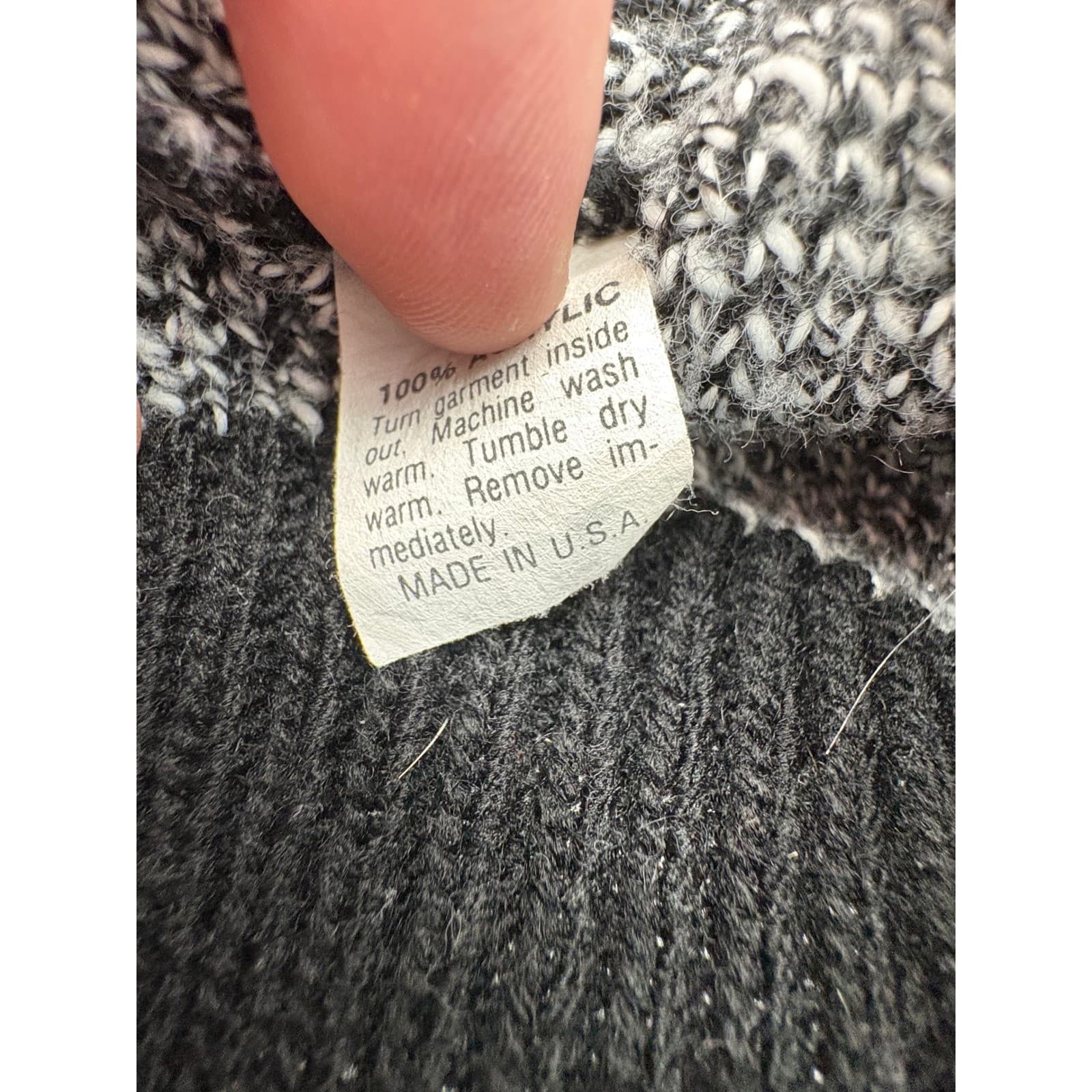 Vintage Le Tigre Sweater Abstract Pattern Crewneck Made in USA Black Gray M - Thumbnail 5