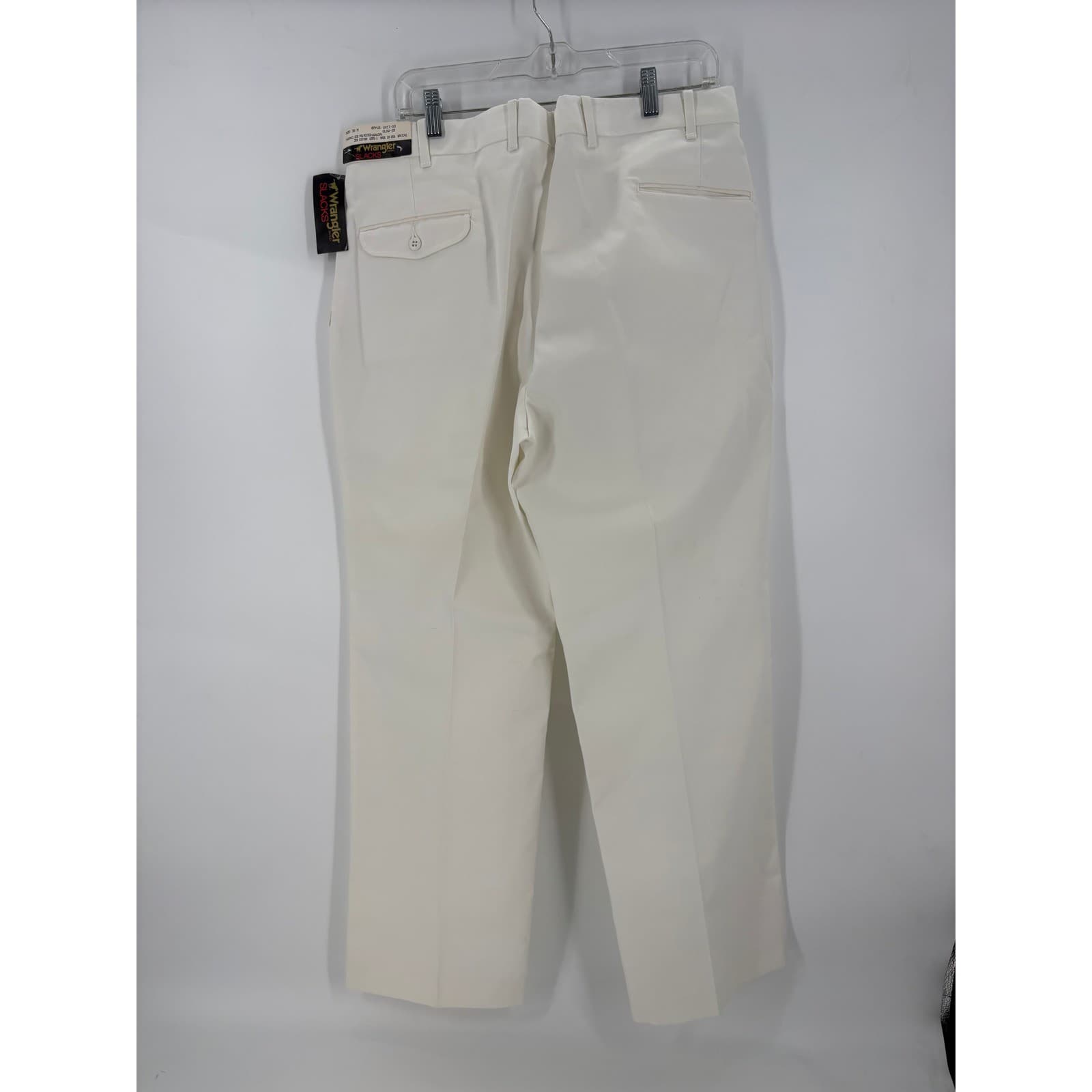 Wrangler Slacks Mens 38 M Pants White Vintage Made in USA 0417-03 SLKW-S9 NWT - Thumbnail 9