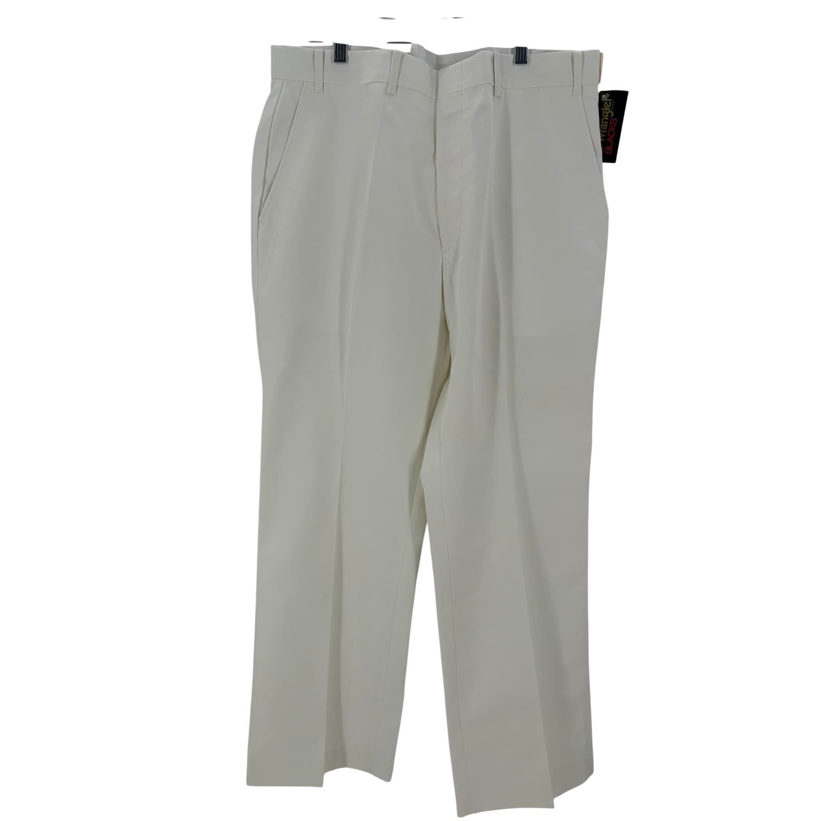 Wrangler Slacks Mens 38 M Pants White Vintage Made in USA 0417-03 SLKW-S9 NWT - Thumbnail 8