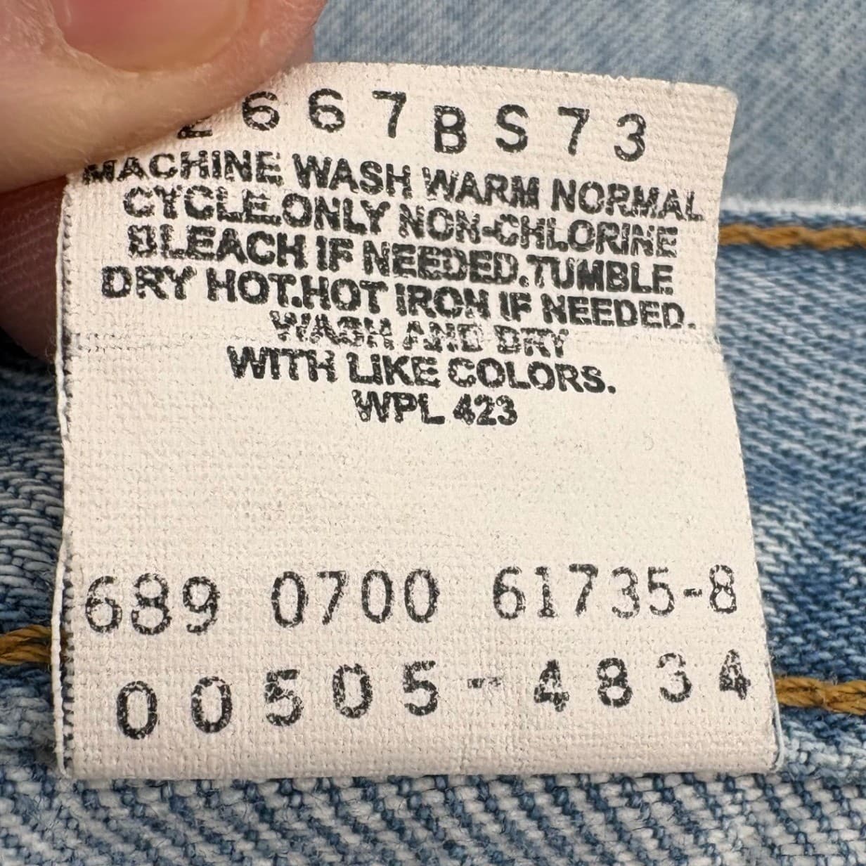 Levi's 505 Mens 40 x 32 Regular Fit Straight Leg Jeans Light Wash Vintage Y2K - Thumbnail 4
