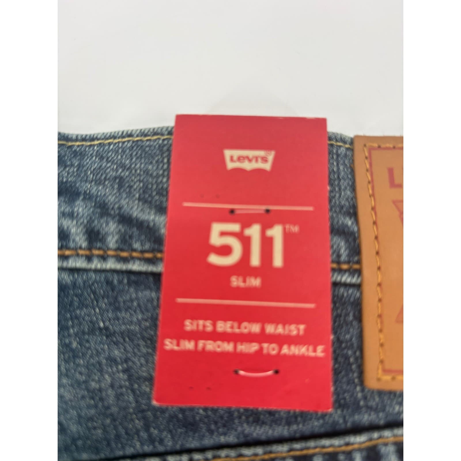 Levis 511 Slim Mens 40x32 Jeans Blue 2-Way Stretch Denim NWT - Thumbnail 8