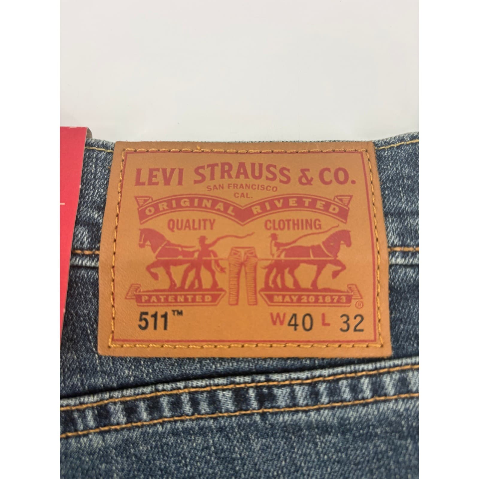 Levis 511 Slim Mens 40x32 Jeans Blue 2-Way Stretch Denim NWT - Thumbnail 7