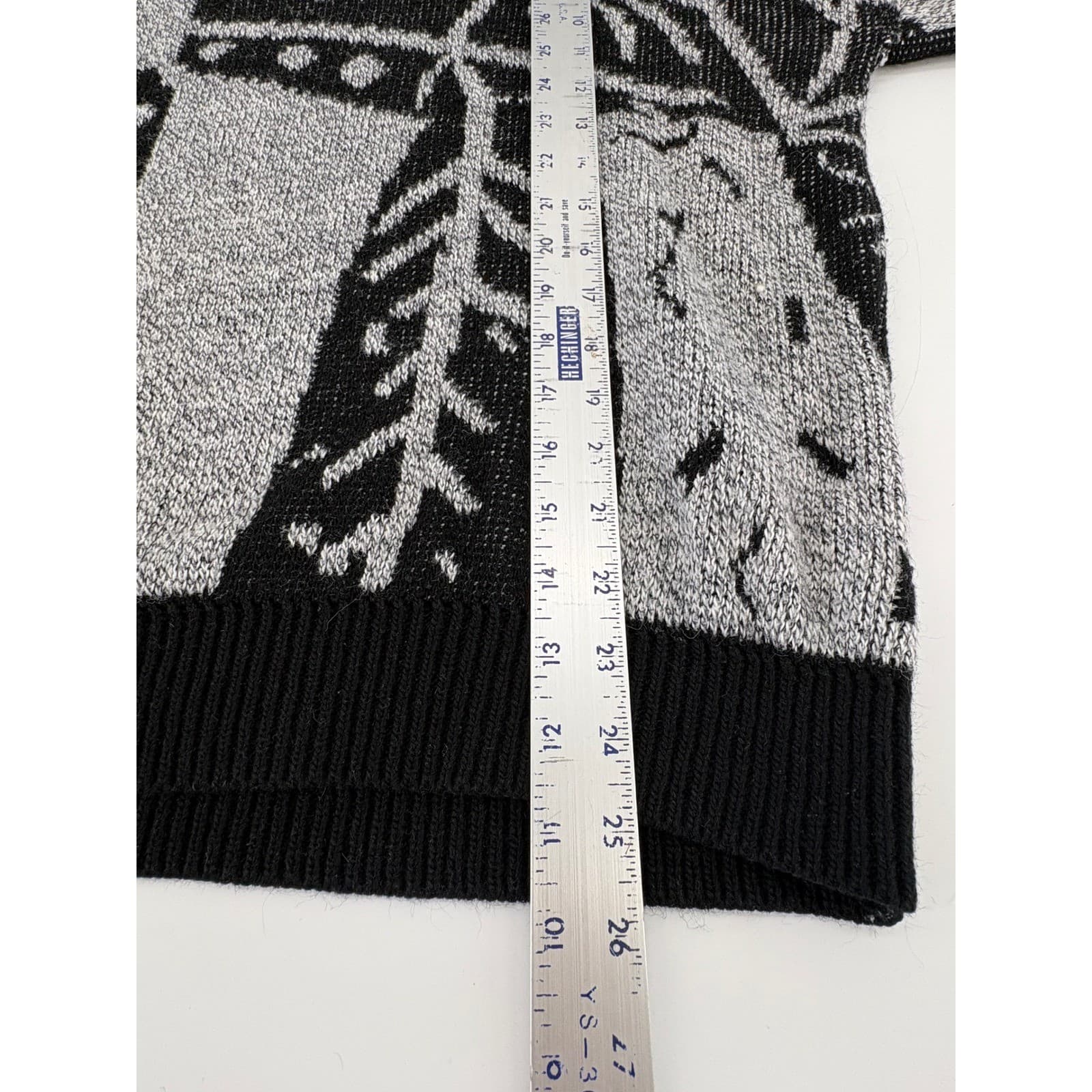 Vintage Le Tigre Sweater Abstract Pattern Crewneck Made in USA Black Gray M - Thumbnail 7