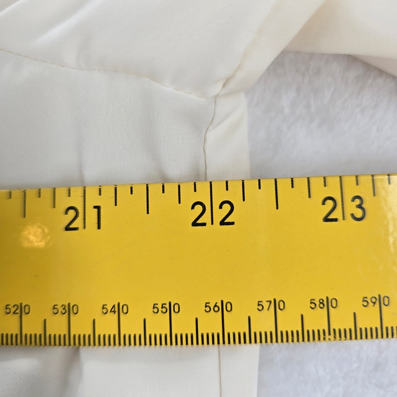 Jones New York Button Down Womens Large Blouse Cream Roll Tab Utility Pocket - Thumbnail 5