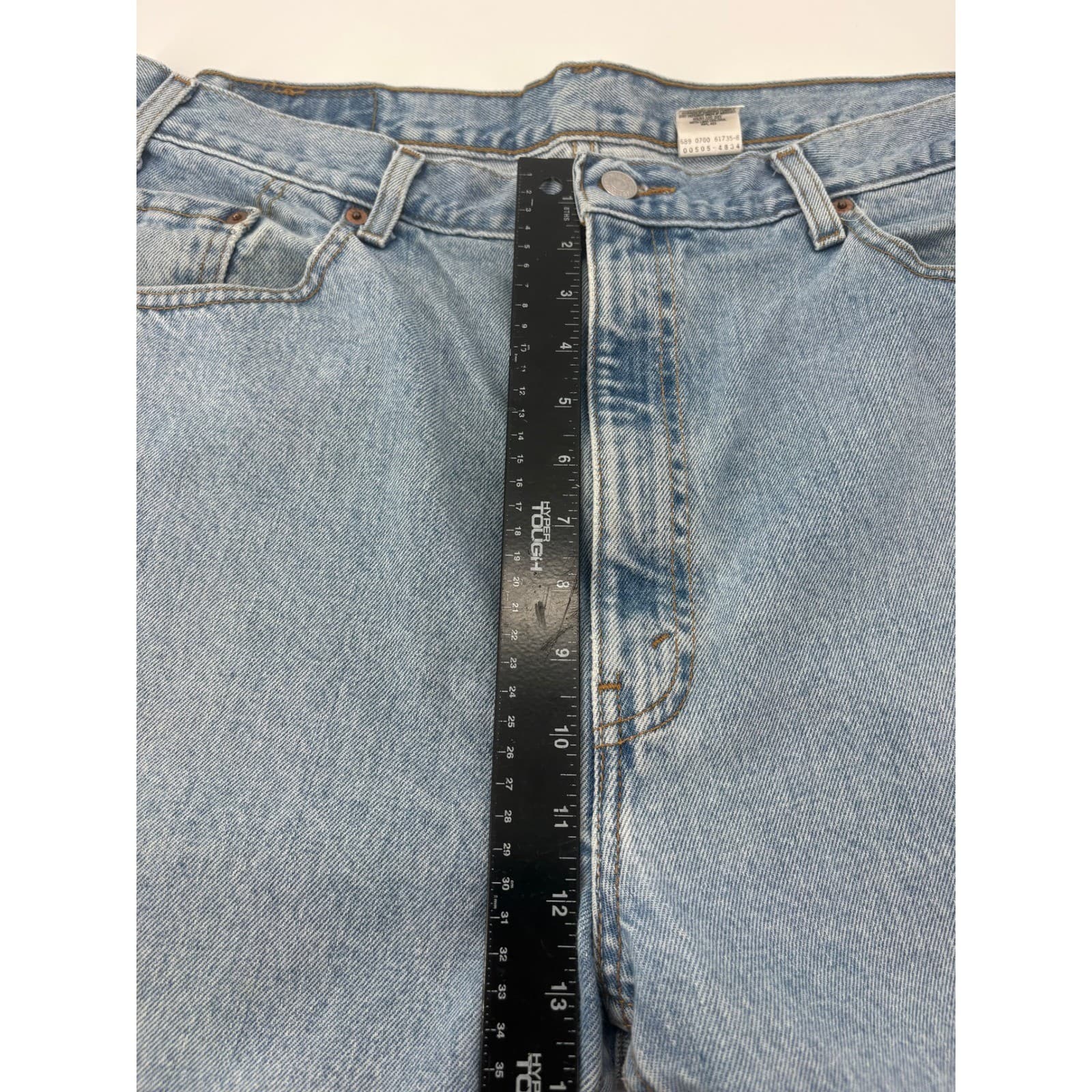 Levi's 505 Mens 40 x 32 Regular Fit Straight Leg Jeans Light Wash Vintage Y2K - Thumbnail 6