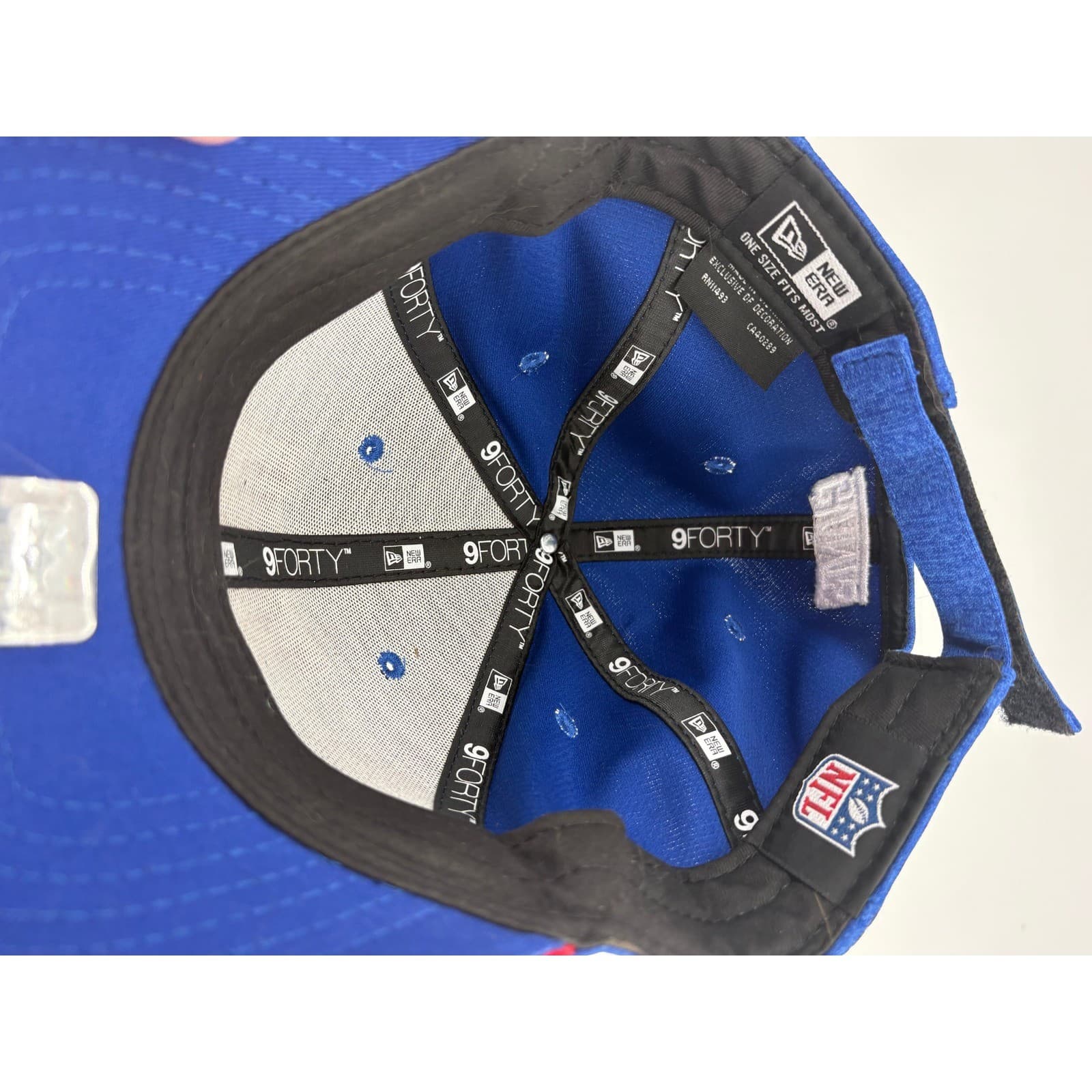 New Era Hat Mens OSFM 9FORTY NFL New York Giants Adjustable Hat Blue Sport Cap - Thumbnail 4