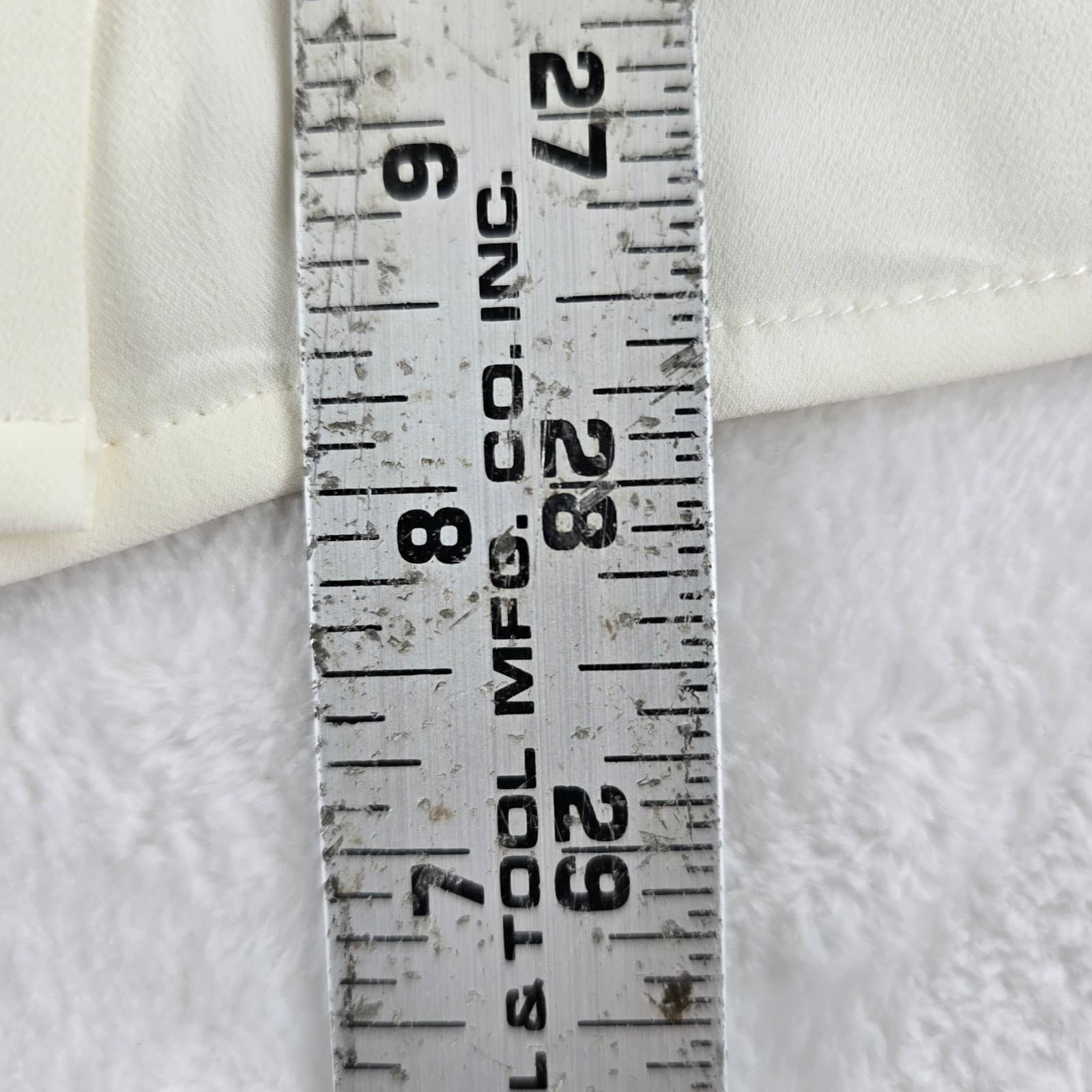 Jones New York Blouse Womens 8 Button Down Cream Long Sleeve Solid Career Office - Thumbnail 4
