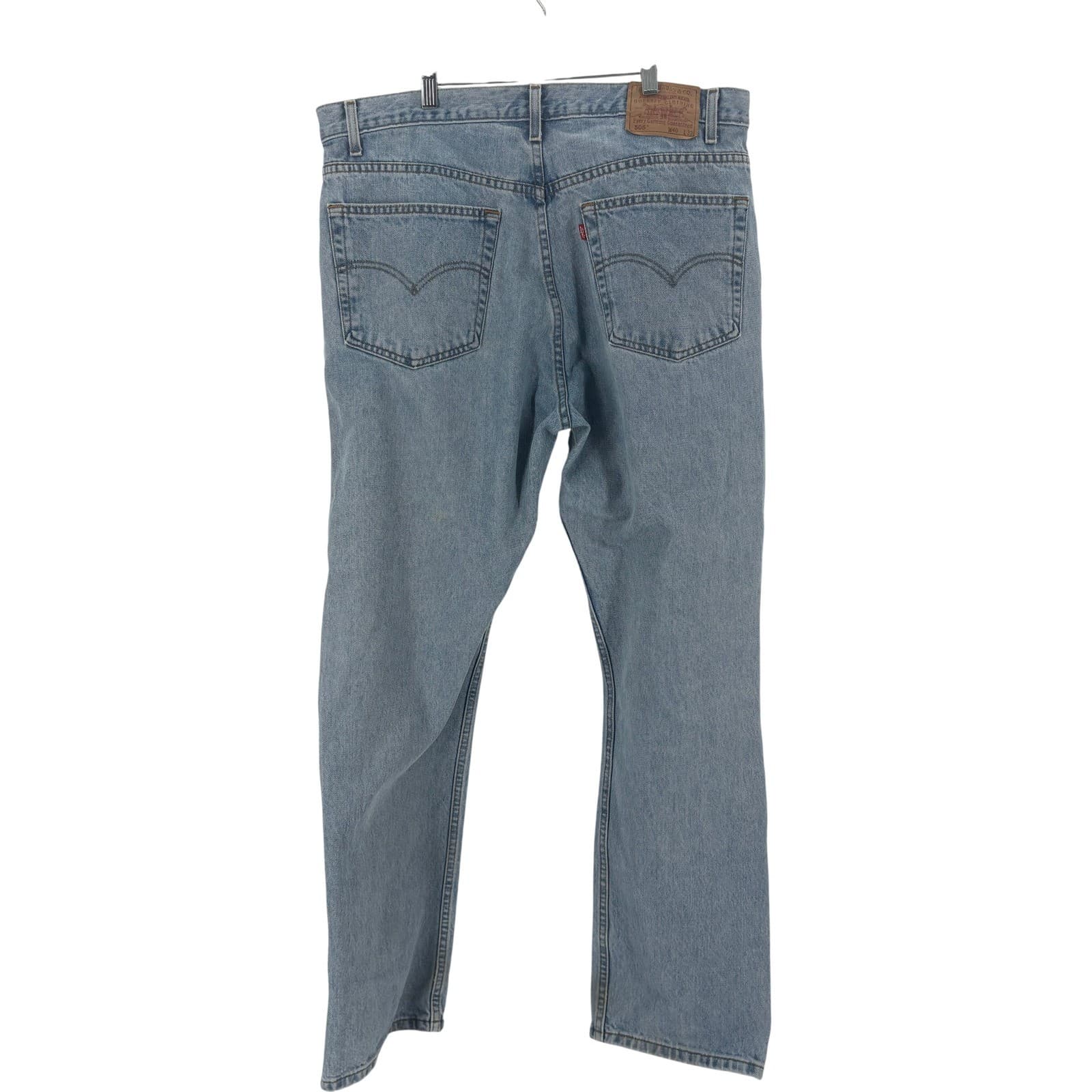 Levi's 505 Mens 40 x 32 Regular Fit Straight Leg Jeans Light Wash Vintage Y2K - Thumbnail 10