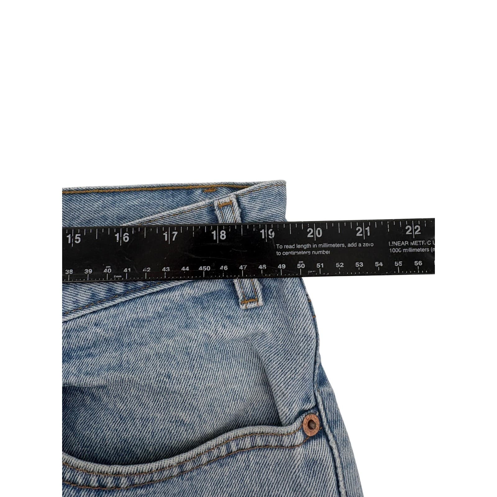 Levi's 505 Mens 40 x 32 Regular Fit Straight Leg Jeans Light Wash Vintage Y2K - Thumbnail 5
