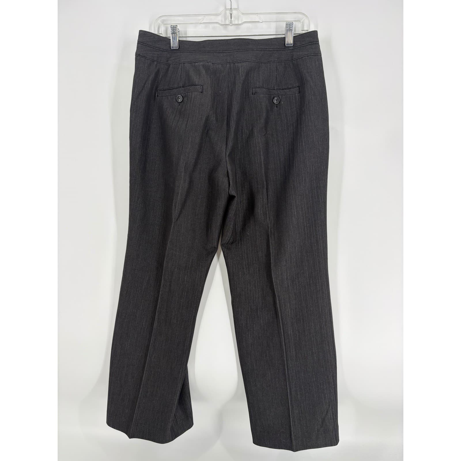 New Directions Petite Gray Herringbone Dress Pants Career Work 12P - Thumbnail 2