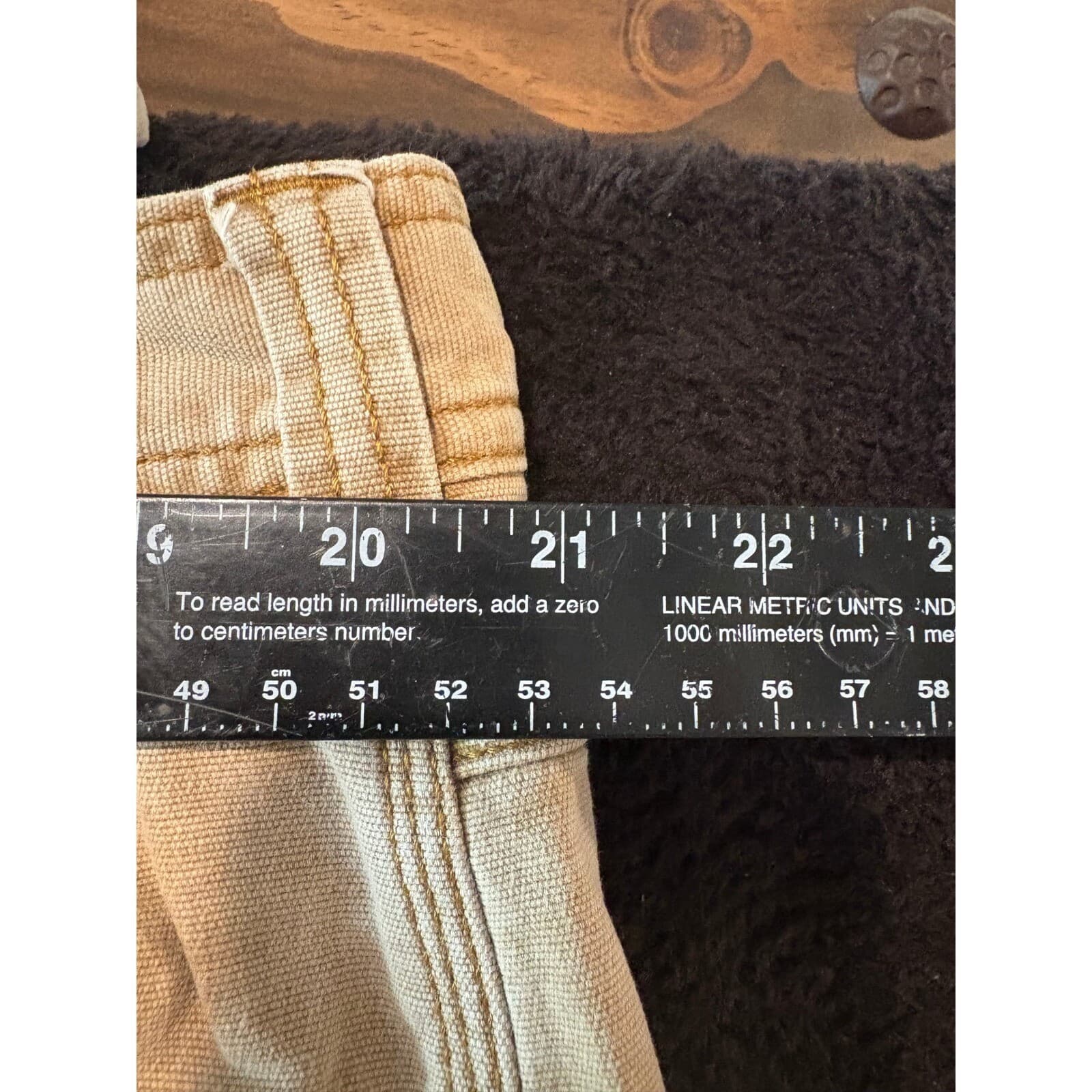 Walls Work Pants Mens XL Beige Insulated Flannel Lined Carpenter Style XL - Thumbnail 2