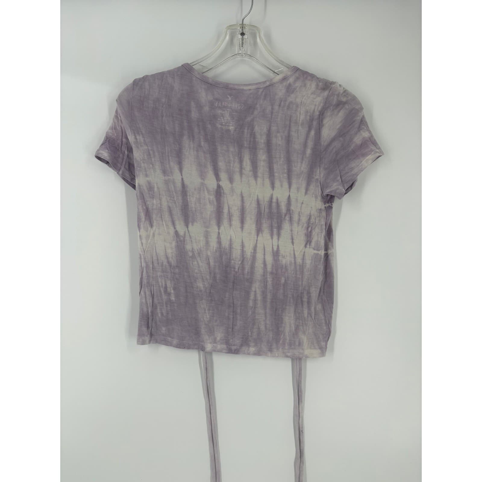 American Eagle Outfitters Soft Sexy Tie Dye Ruched Drawstring Tee Shirt M - Thumbnail 2