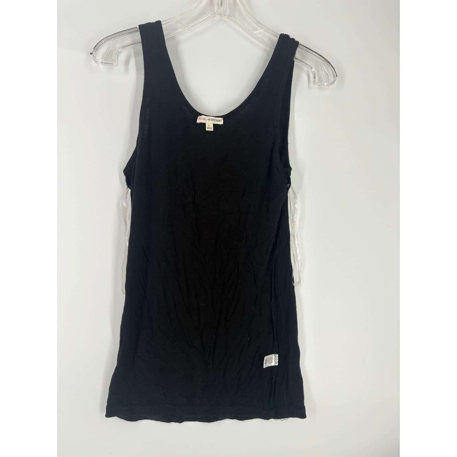 Urban Outfitters Black Basic Tank Top Women's Size L Scoop Neck Sleeveless - Thumbnail 2