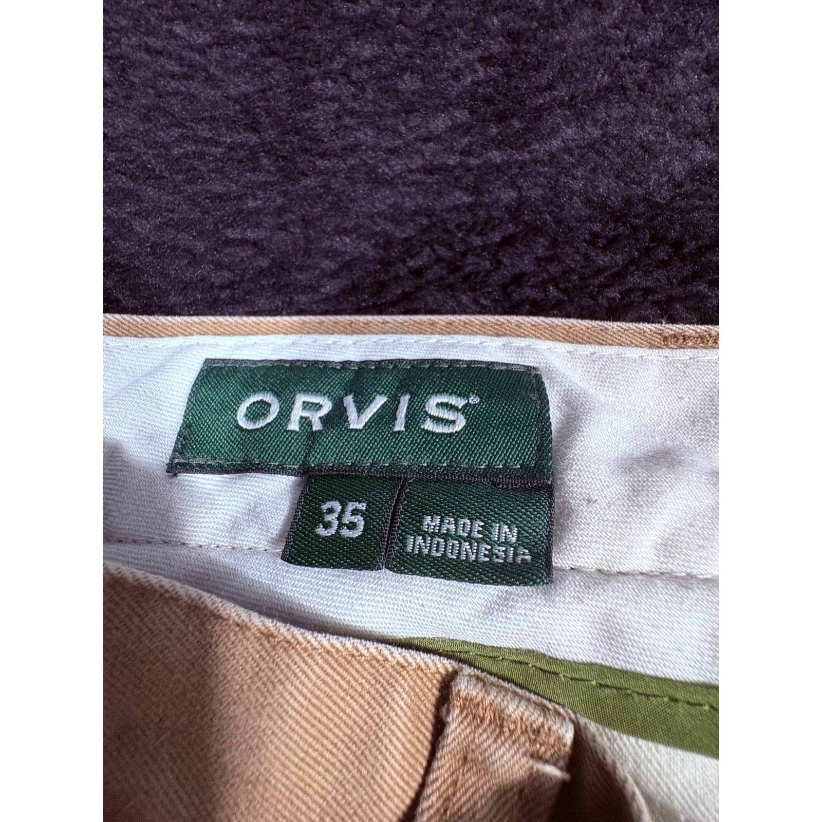 Orvis Mens Khaki Pants Size 35 Cotton Casual Chino Trousers - Thumbnail 3