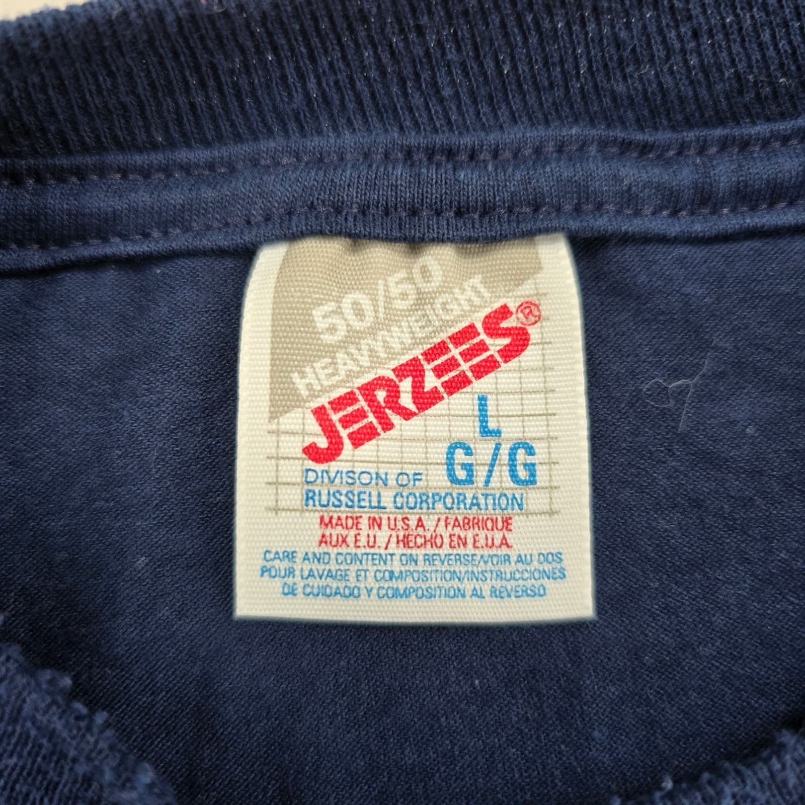 Jerzees T-Shirt Mens Large Tee Navy IBM RAMAC Tools The Right Fit Vintage Promo - Thumbnail 3