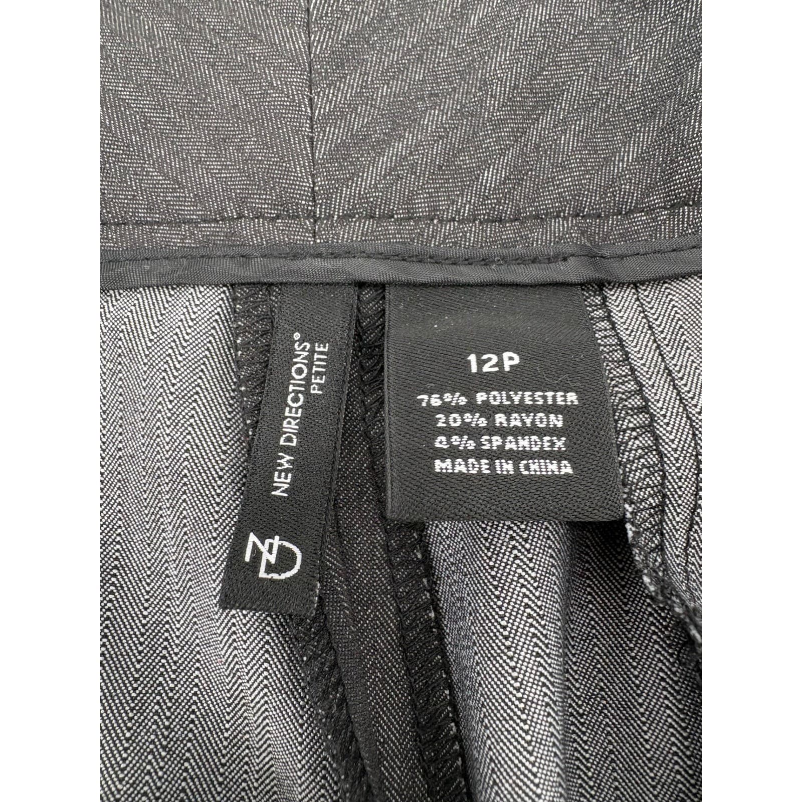 New Directions Petite Gray Herringbone Dress Pants Career Work 12P - Thumbnail 5