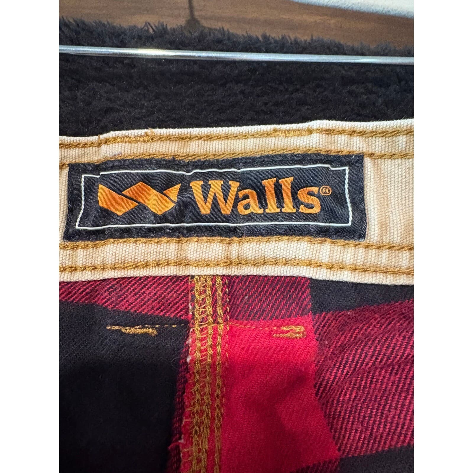 Walls Work Pants Mens XL Beige Insulated Flannel Lined Carpenter Style XL - Thumbnail 4