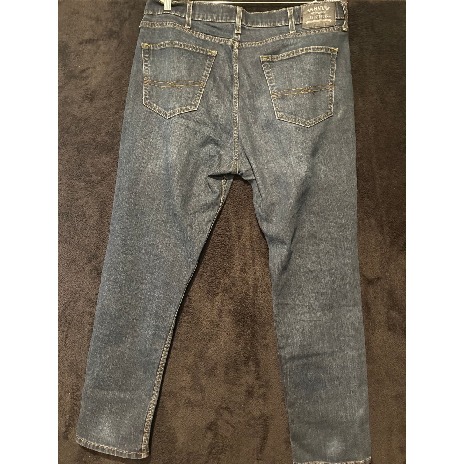 Signature Levi Strauss Skinny Jeans Dark Wash Denim Mens Size 32x32 - Thumbnail 8