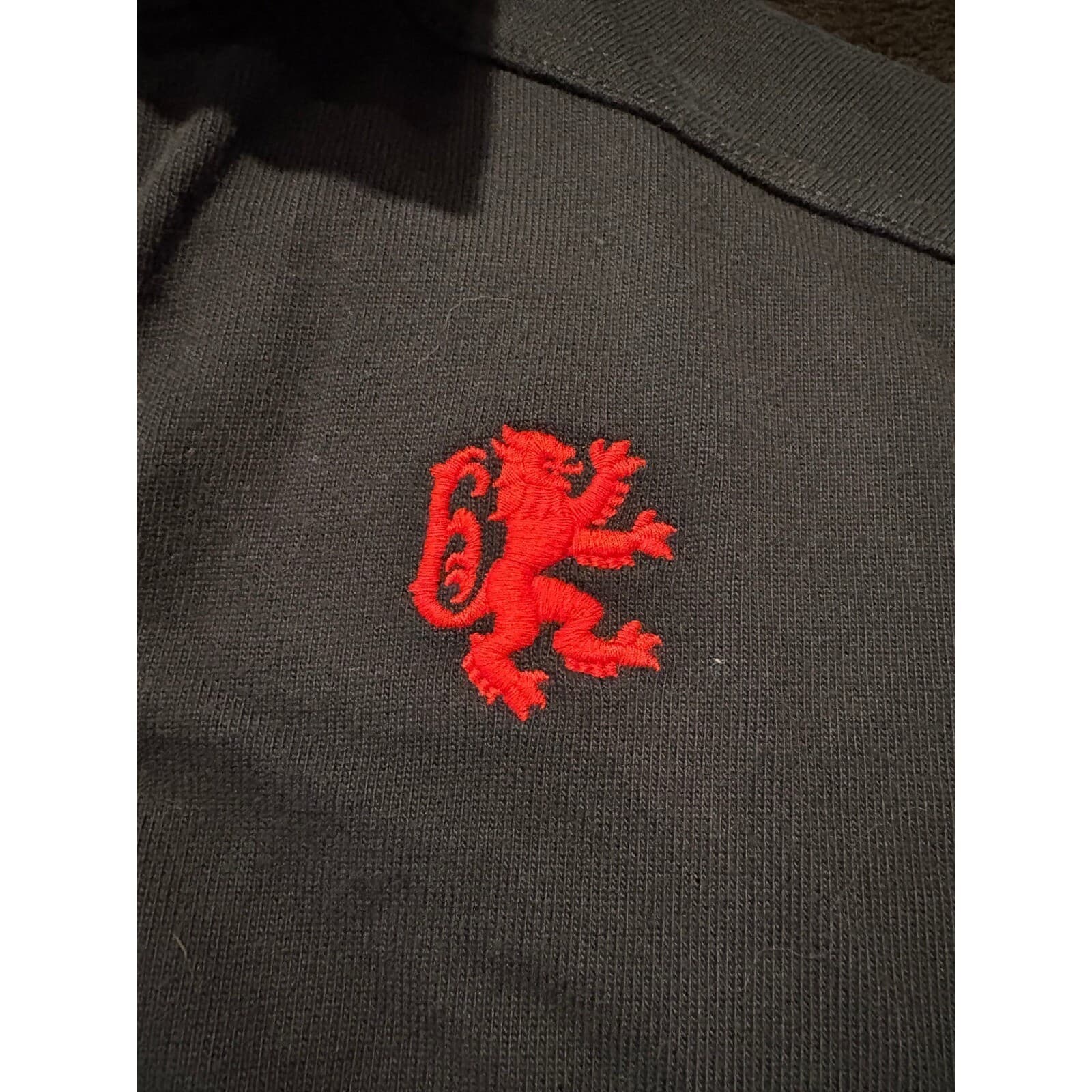 Nike Vivat Rex Rugby Shirt Medium Black Red Lion Crest Polo Long Sleeve 6 Back - Thumbnail 6