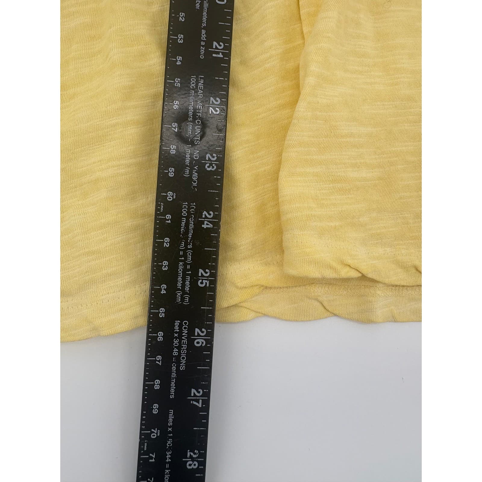 Chicos V Neck Tunic Top Yellow Eyelet Sleeve Side Tie Size 3 - Thumbnail 5