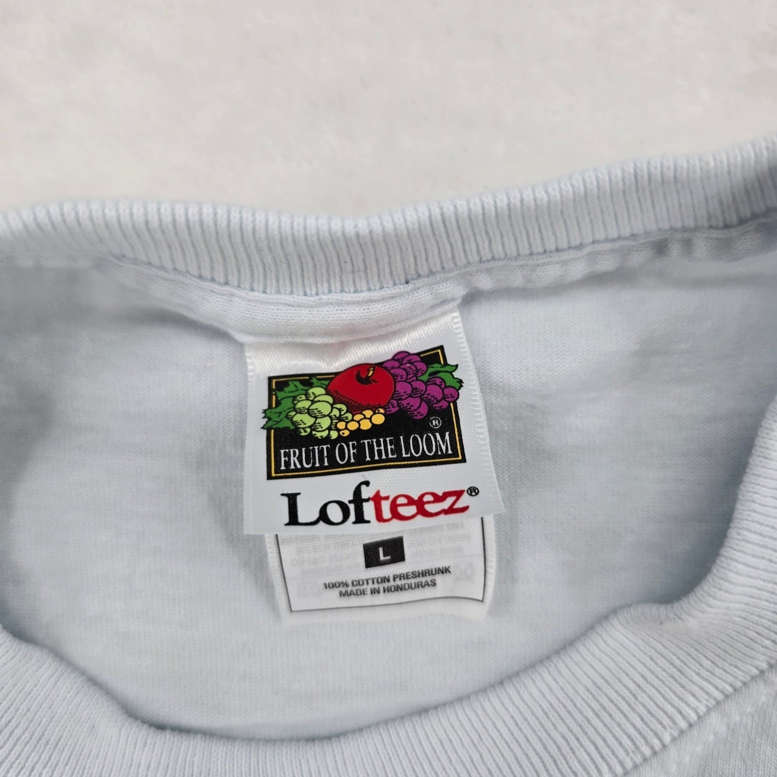 Fruit of the Loom T Shirt Mens L Tee Light Blue Union Camp The Bag Savannah GA - Thumbnail 2