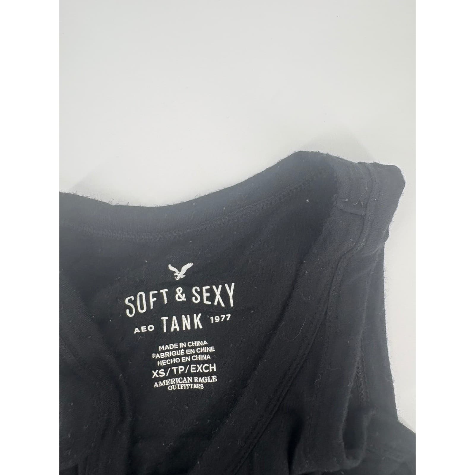 American Eagle Outfitters Soft & Sexy Tank Top Black Ribbed Racerback Womens XS - Thumbnail 4