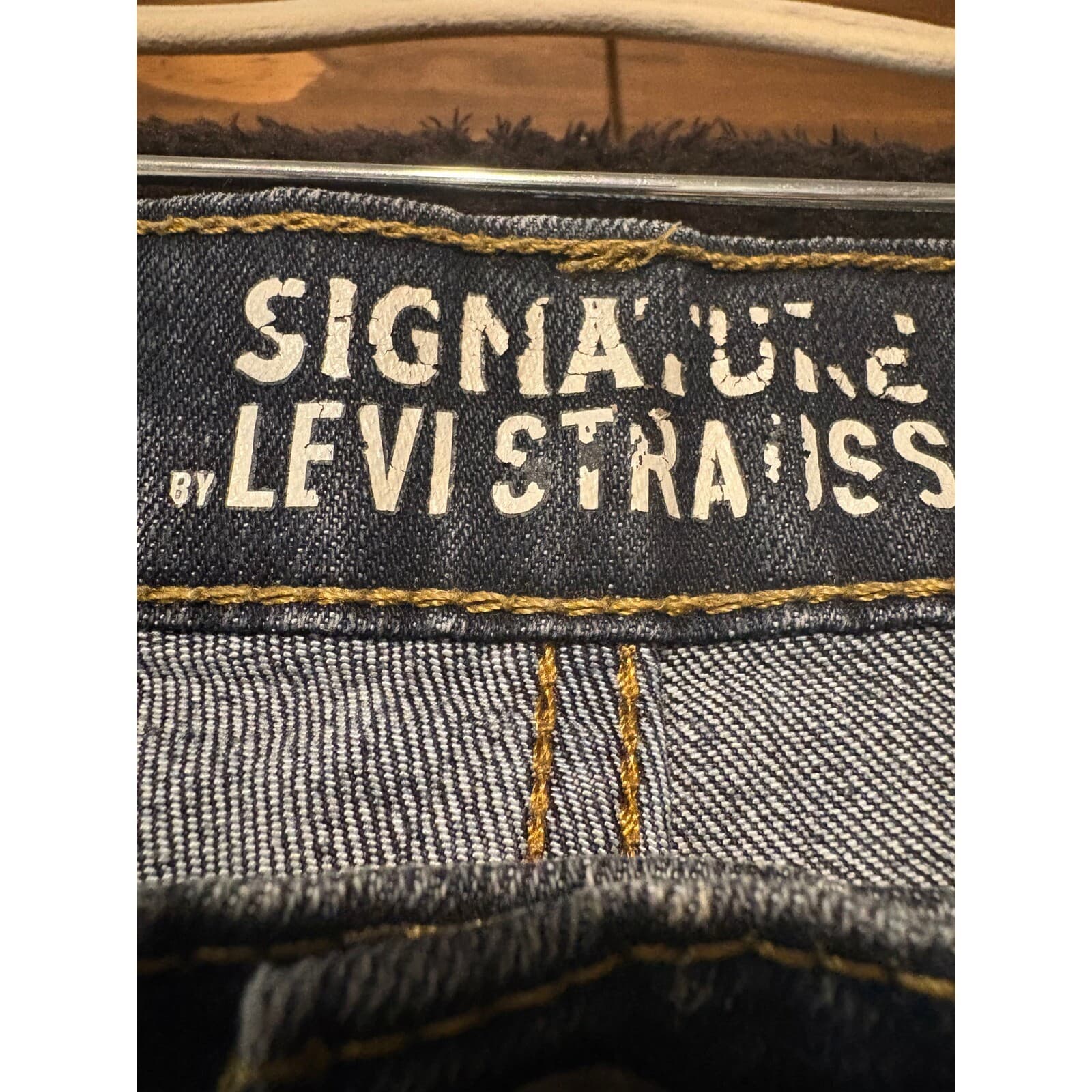Signature Levi Strauss Skinny Jeans Dark Wash Denim Mens Size 32x32 - Thumbnail 2