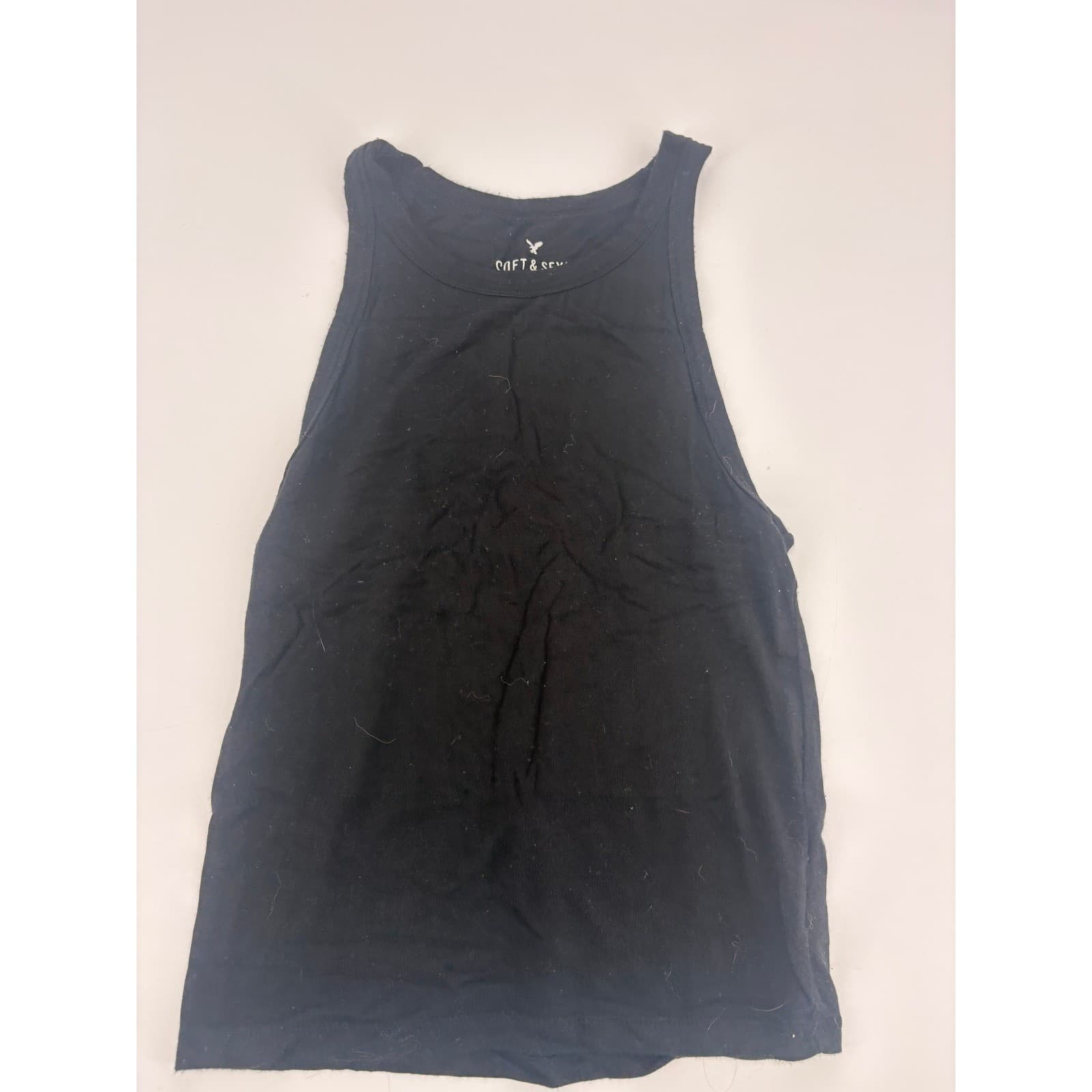 American Eagle Outfitters Soft & Sexy Tank Top Black Ribbed Racerback Womens XS - Thumbnail 3