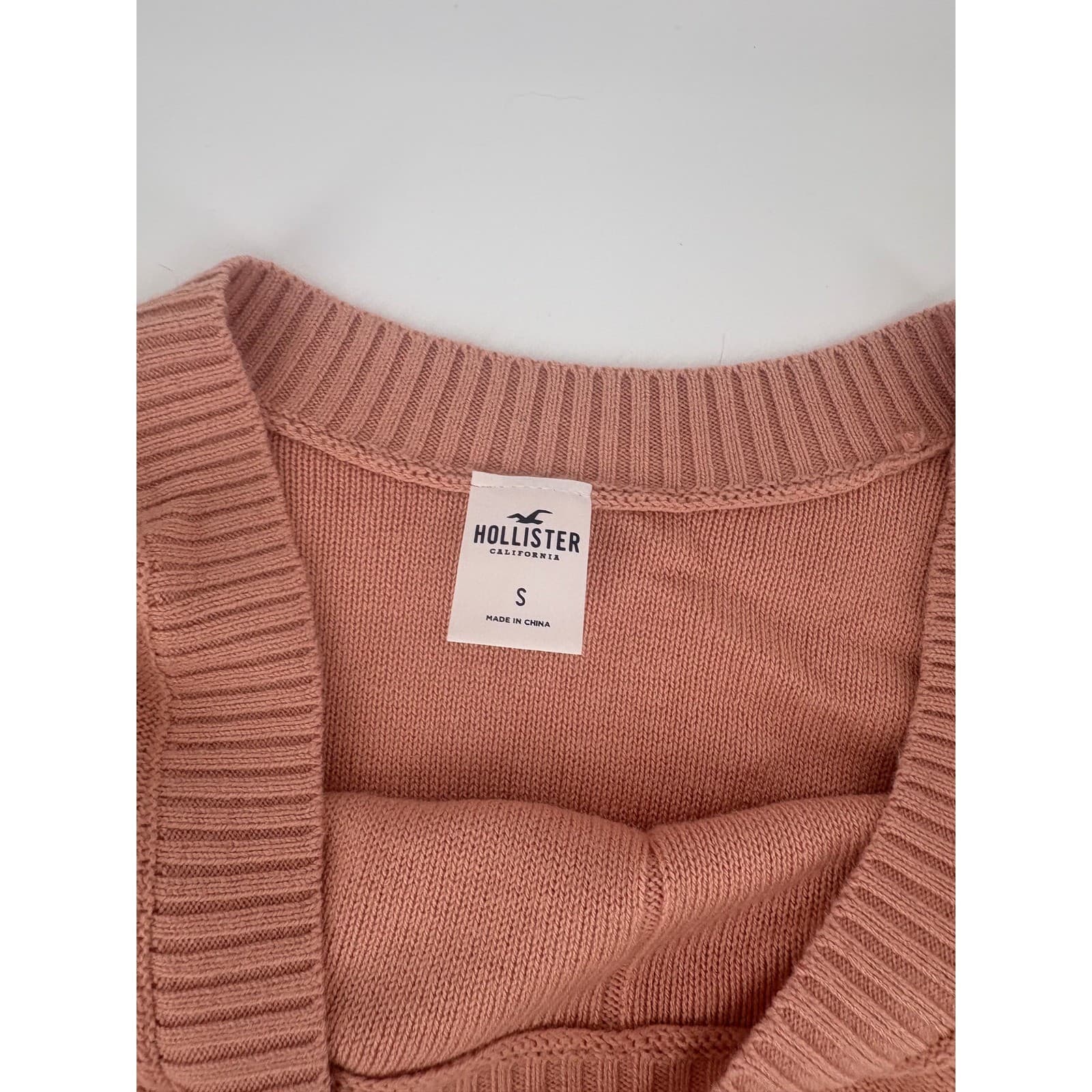 Hollister Womens Cropped Tie Front V Neck Sweater Dusty Rose Size S - Thumbnail 3