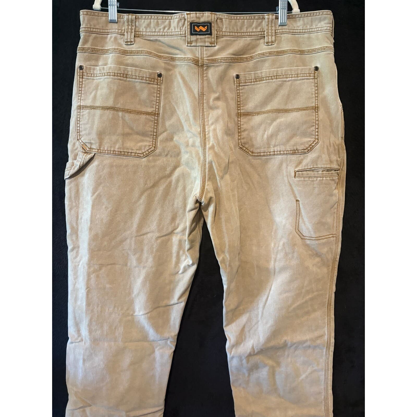 Walls Work Pants Mens XL Beige Insulated Flannel Lined Carpenter Style XL - Thumbnail 7