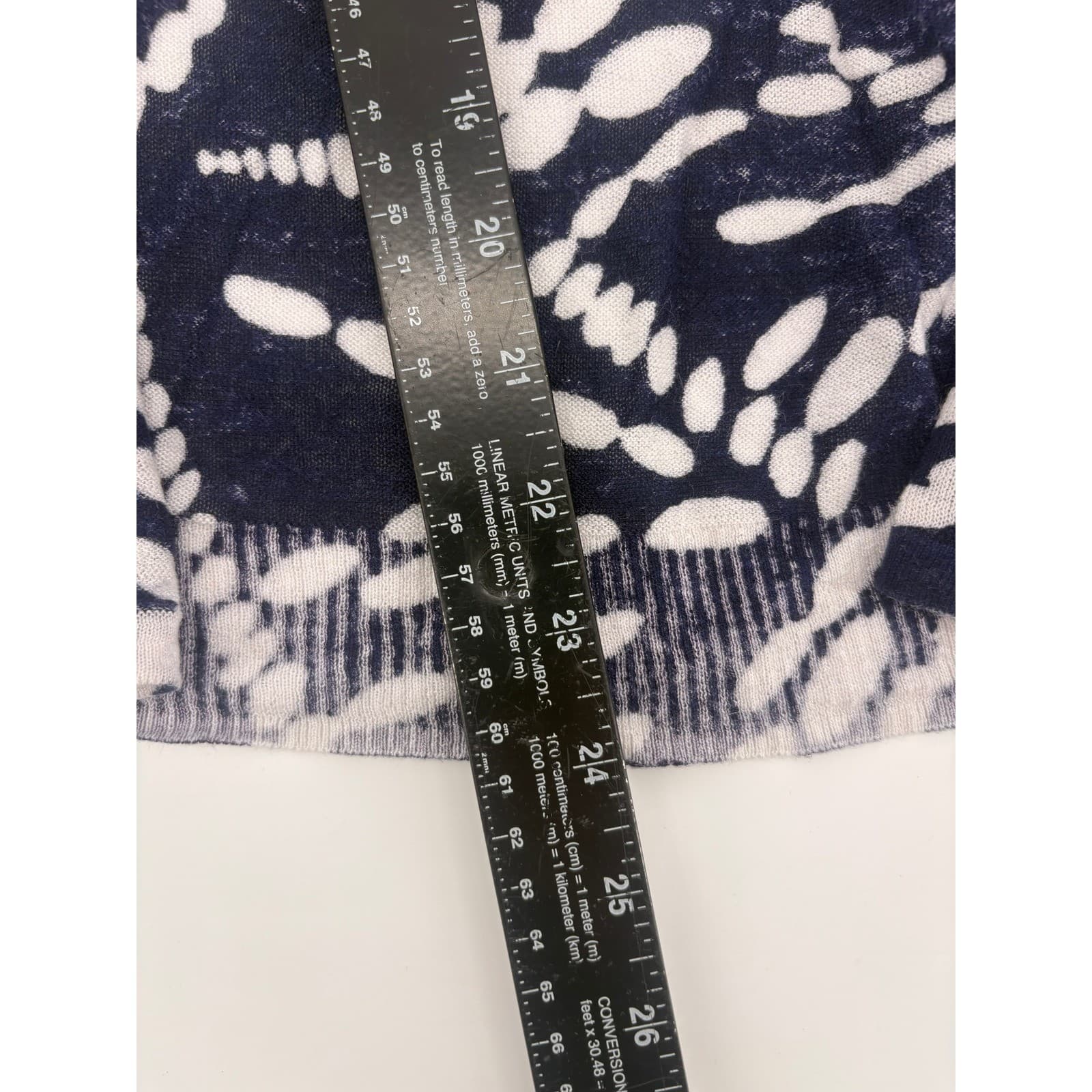 Chicos 3 Black White Abstract Print Knit Long Sleeve Cardigan Sweater Women - Thumbnail 5