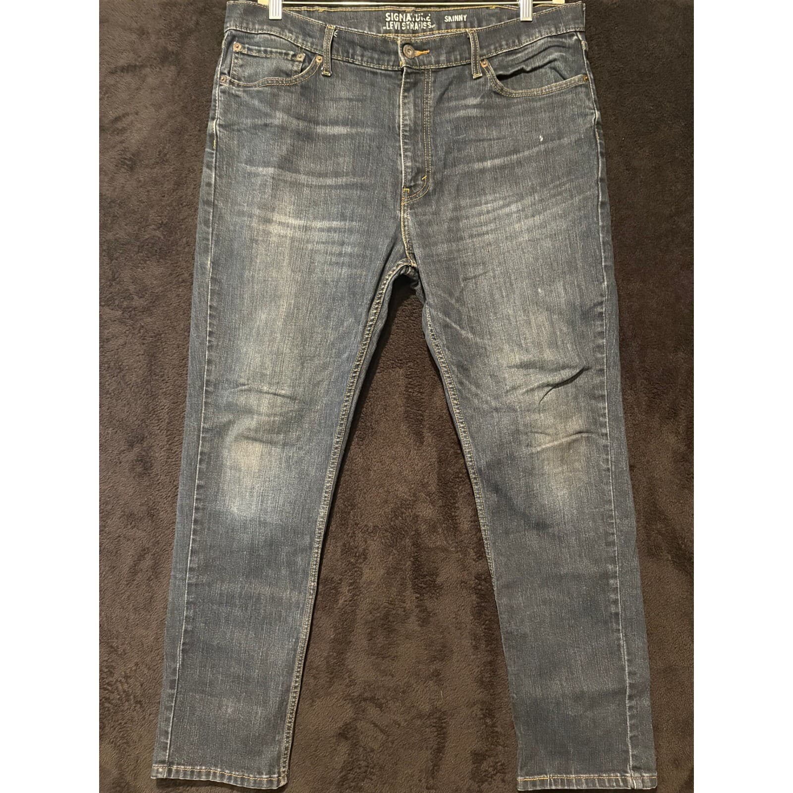 Signature Levi Strauss Skinny Jeans Dark Wash Denim Mens Size 32x32