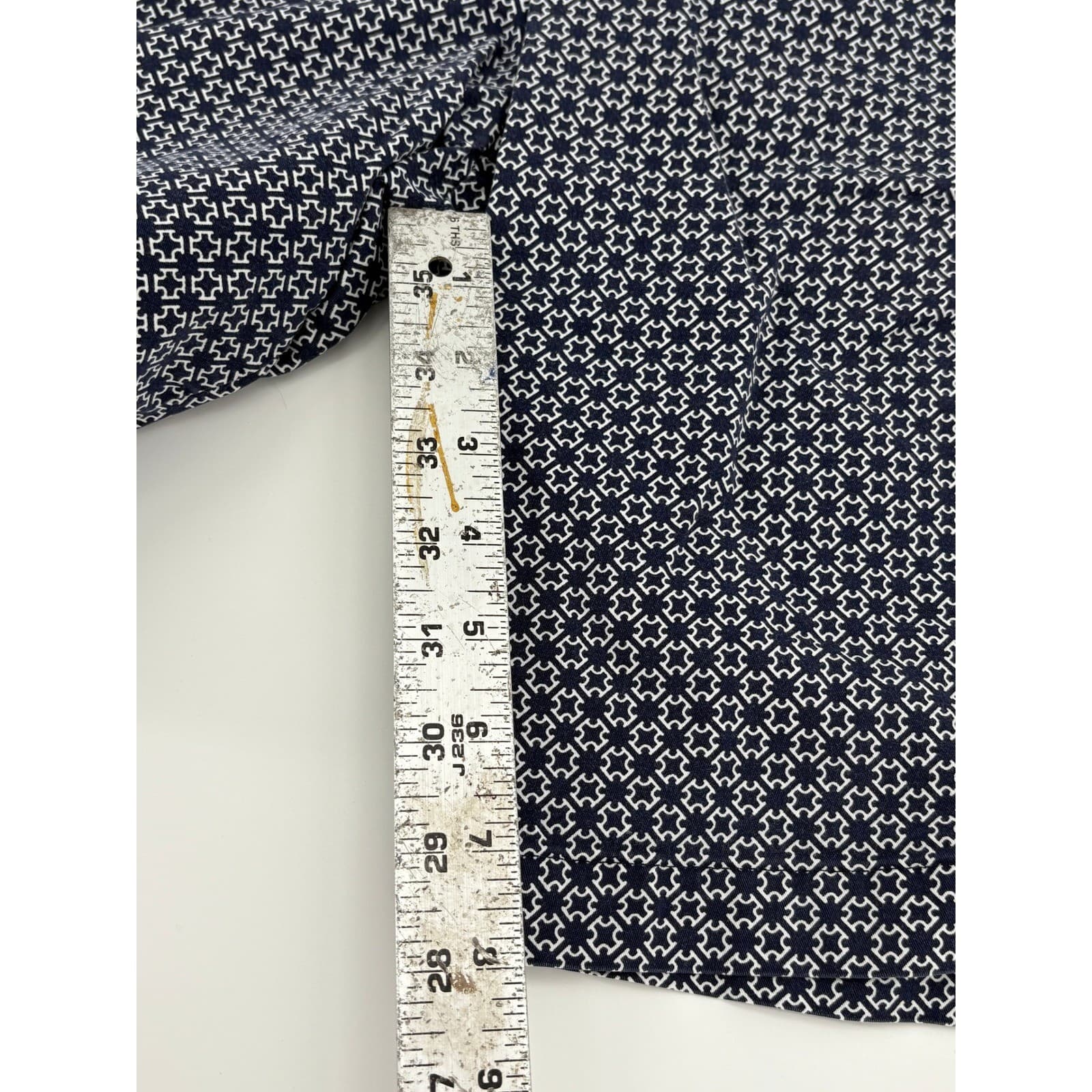 Talbots Women's Shorts Size 12 Navy Blue White Geometric Pattern Cotton Blend * - Thumbnail 7
