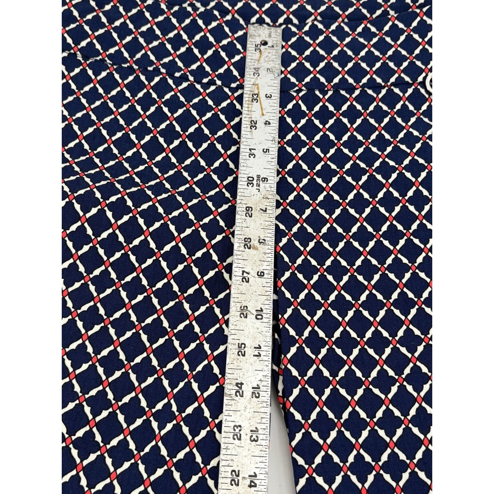 Rafaella Comfort Women's Shorts Size 8 Navy Blue White Red Geometric * - Thumbnail 8