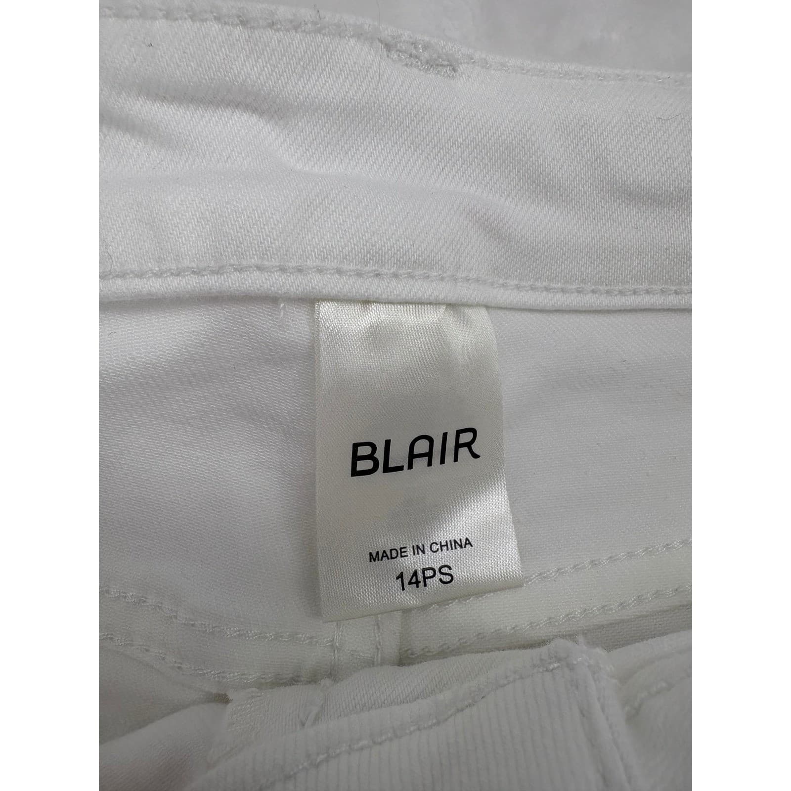 Blair Jeans Womens 14PS Straight Leg White Gray Bundle Lot 3 Pairs Denim Pants - Thumbnail 2