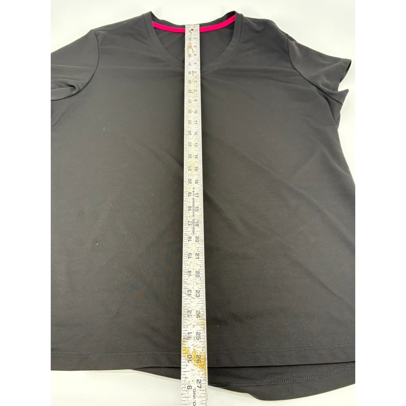 Danskin Now Womens Black V-Neck Athletic Top Plus Size 2XL Short Sleeve * - Thumbnail 5