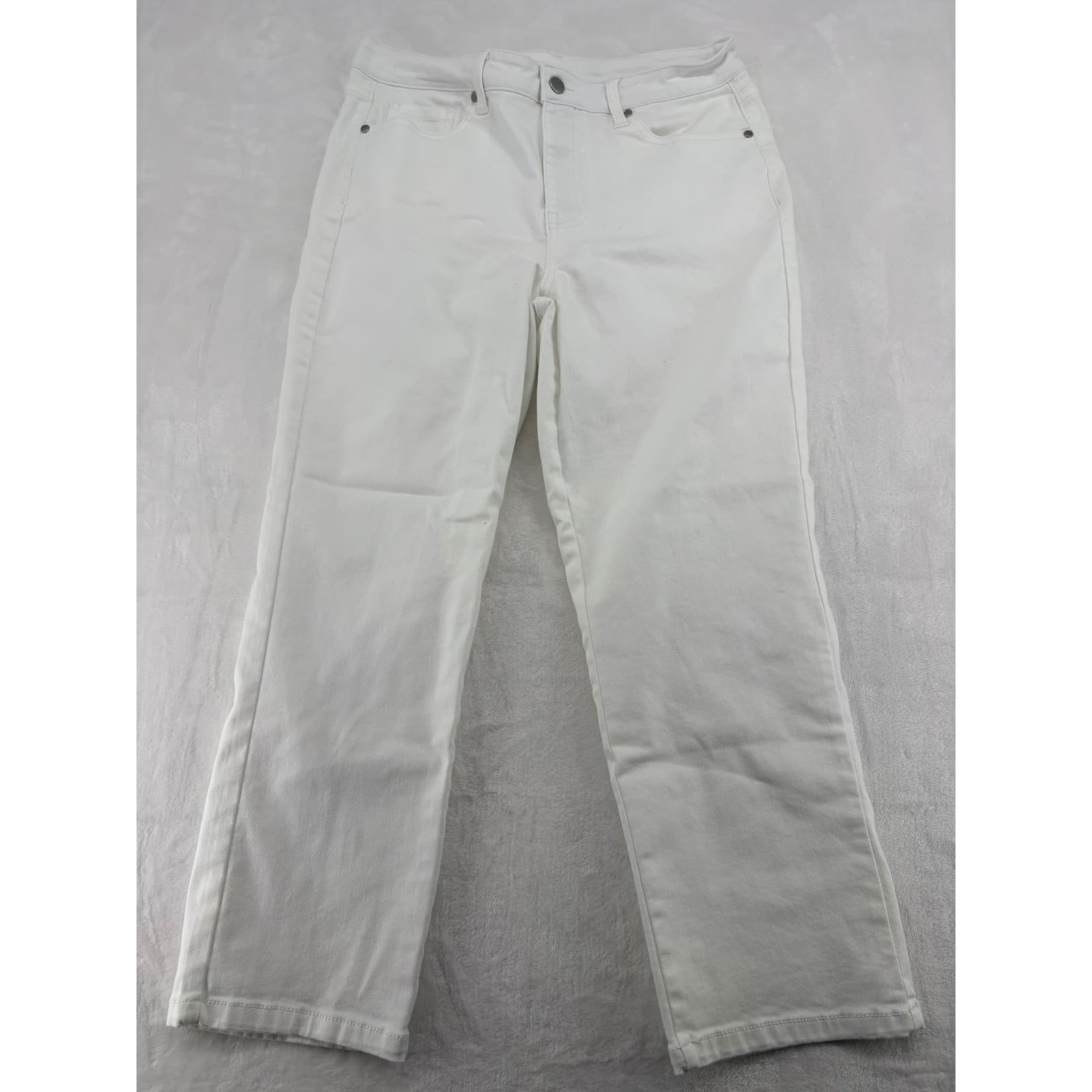 Blair Jeans Womens 14PS Straight Leg White Gray Bundle Lot 3 Pairs Denim Pants - Thumbnail 5