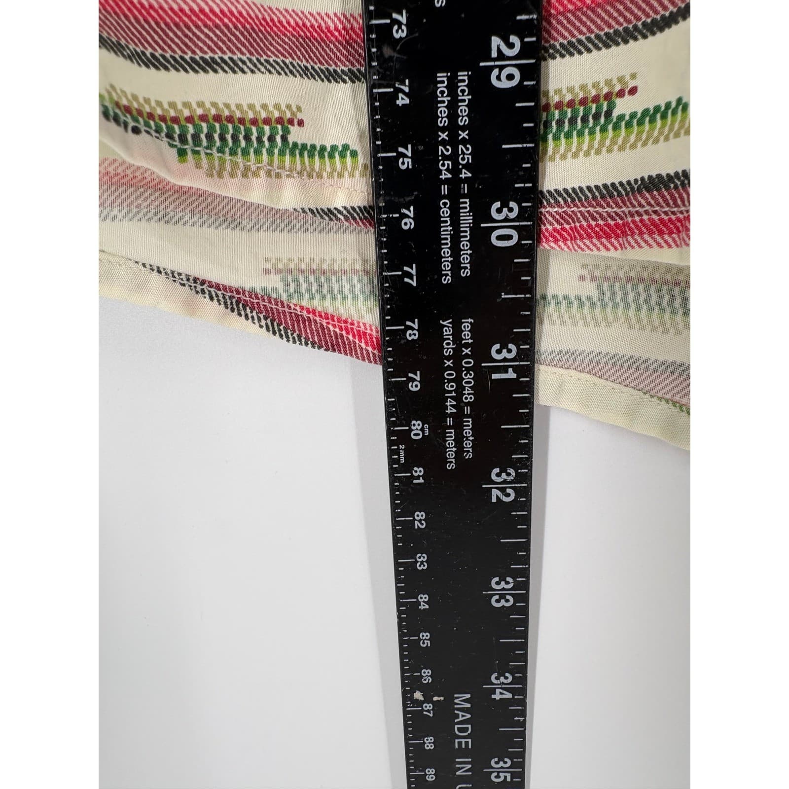 ORVIS Short Sleeve Button Up Shirt Size M Southwestern Stripe Print Cotton - Thumbnail 3